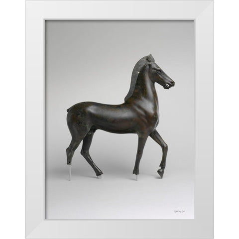Roman Horse Statue 1 White Modern Wood Framed Art Print by Stellar Design Studio