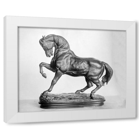 Roman Horse Statue 2 White Modern Wood Framed Art Print by Stellar Design Studio