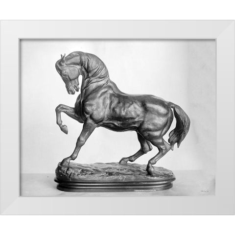 Roman Horse Statue 2 White Modern Wood Framed Art Print by Stellar Design Studio