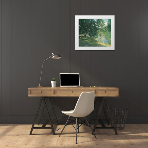 Afternoon Reflection White Modern Wood Framed Art Print by Stellar Design Studio