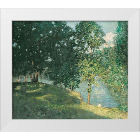 Afternoon Reflection White Modern Wood Framed Art Print by Stellar Design Studio