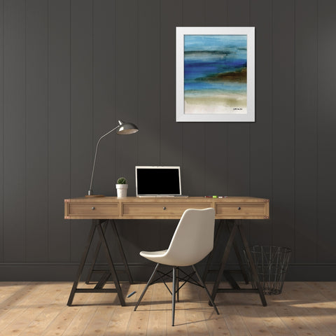 Coastal Abstraction 1 White Modern Wood Framed Art Print by Stellar Design Studio