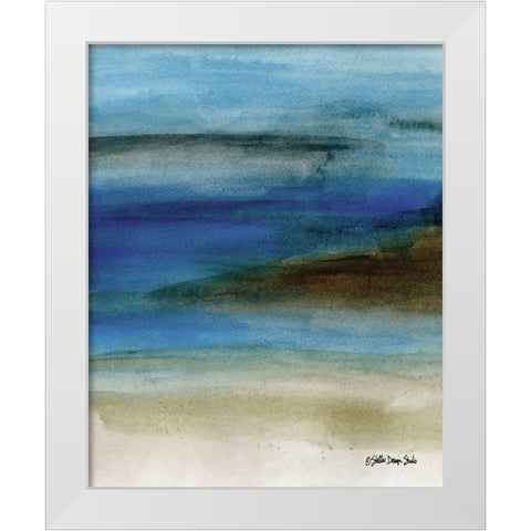 Coastal Abstraction 1 White Modern Wood Framed Art Print by Stellar Design Studio