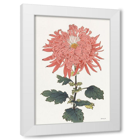 Pink Floral 1  White Modern Wood Framed Art Print by Stellar Design Studio