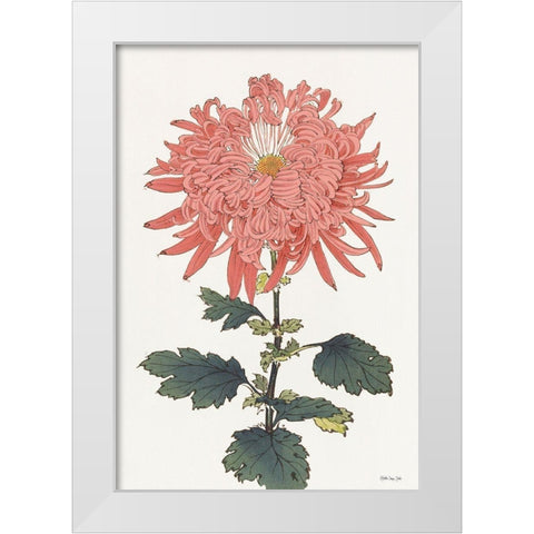 Pink Floral 1  White Modern Wood Framed Art Print by Stellar Design Studio