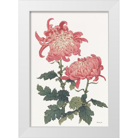 Pink Floral 3 White Modern Wood Framed Art Print by Stellar Design Studio