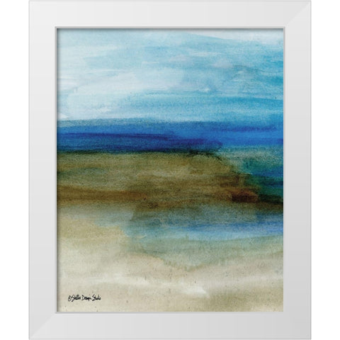 Coastal Abstraction 2 White Modern Wood Framed Art Print by Stellar Design Studio