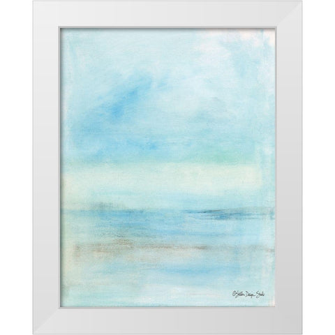 Summer Horizons 1 White Modern Wood Framed Art Print by Stellar Design Studio