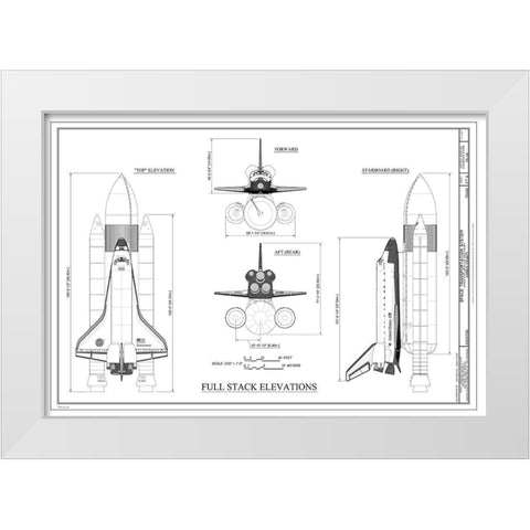 Discovery Full Stack Elevations White Modern Wood Framed Art Print by Stellar Design Studio