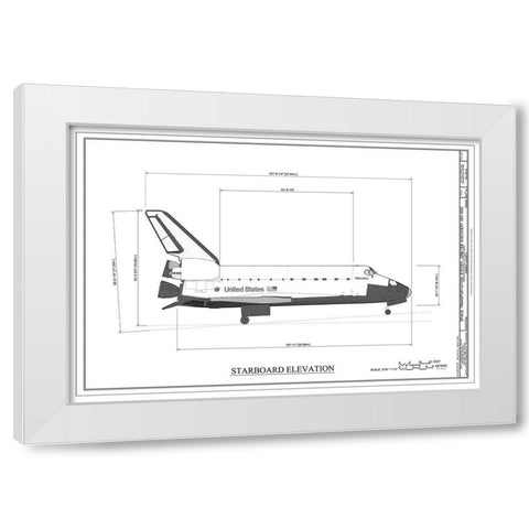 Discovery Starboard Elevation White Modern Wood Framed Art Print by Stellar Design Studio