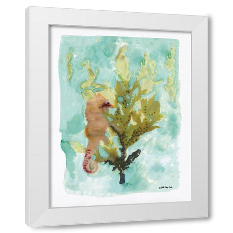 Seahorse 1 White Modern Wood Framed Art Print by Stellar Design Studio