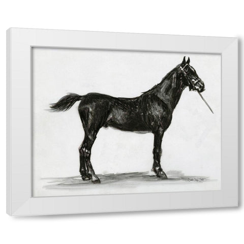 Horse Study 3 White Modern Wood Framed Art Print by Stellar Design Studio