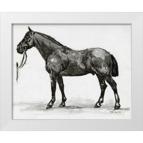 Horse Study 4 White Modern Wood Framed Art Print by Stellar Design Studio