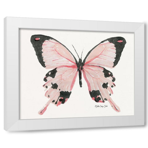 Butterfly 1 White Modern Wood Framed Art Print by Stellar Design Studio