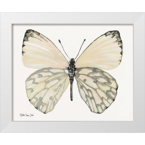 Butterfly 2 White Modern Wood Framed Art Print by Stellar Design Studio