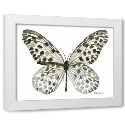 Butterfly 3 White Modern Wood Framed Art Print by Stellar Design Studio