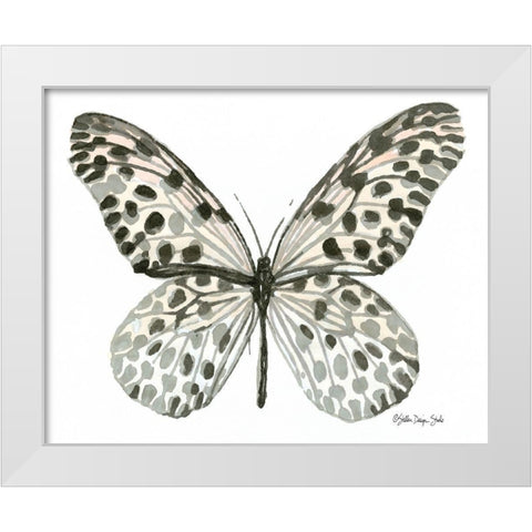 Butterfly 3 White Modern Wood Framed Art Print by Stellar Design Studio