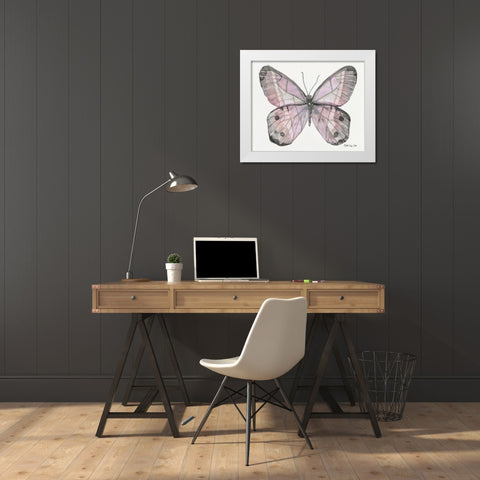 Butterfly 5 White Modern Wood Framed Art Print by Stellar Design Studio