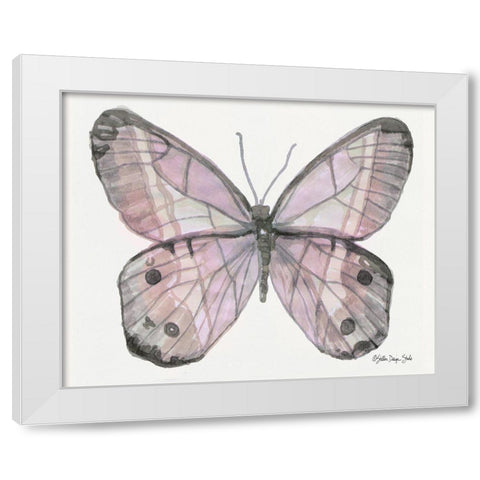 Butterfly 5 White Modern Wood Framed Art Print by Stellar Design Studio