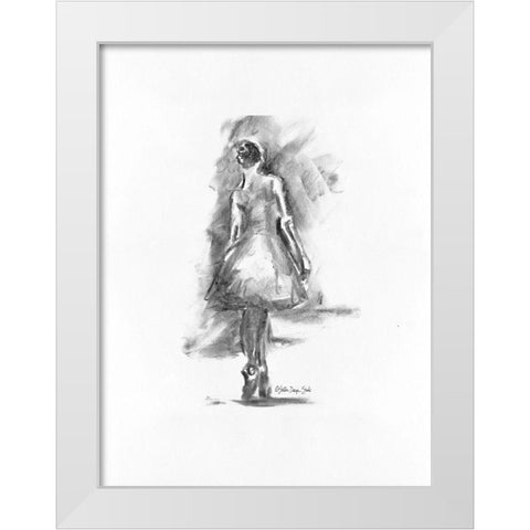 Dance Figure 1 White Modern Wood Framed Art Print by Stellar Design Studio