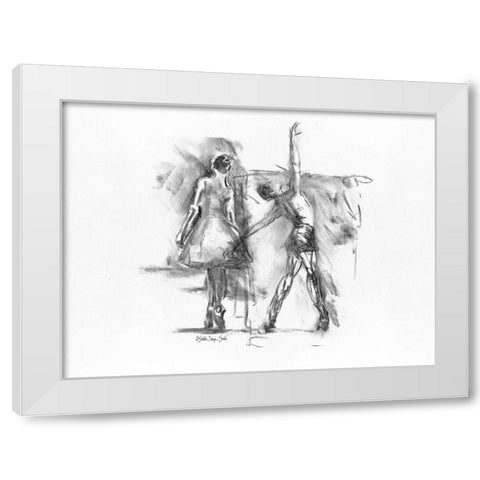 Dance Figure 3 White Modern Wood Framed Art Print by Stellar Design Studio