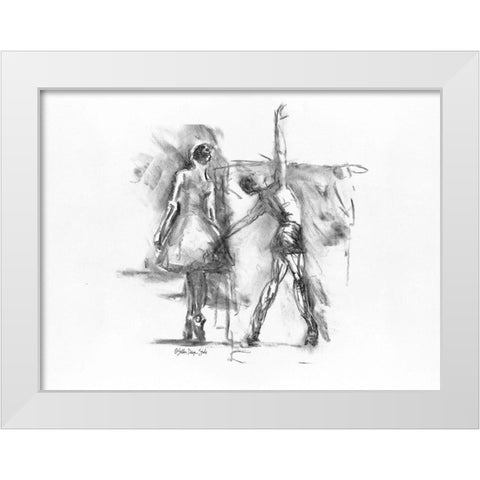 Dance Figure 3 White Modern Wood Framed Art Print by Stellar Design Studio