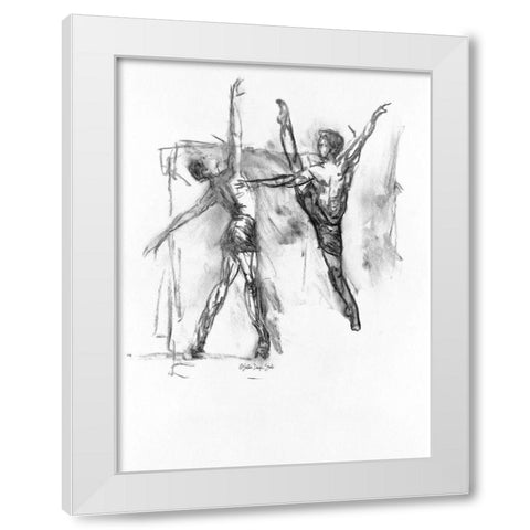 Dance Figure 5 White Modern Wood Framed Art Print by Stellar Design Studio