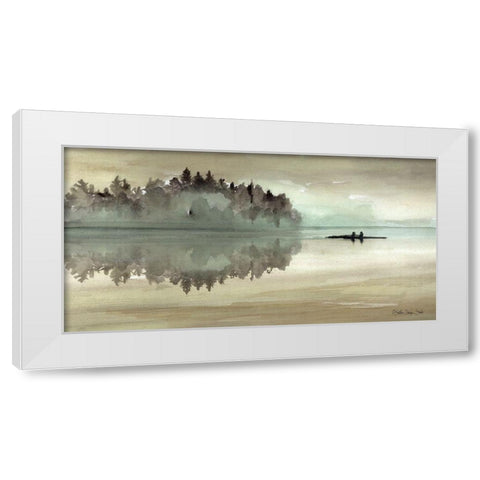 Lake Fishing I White Modern Wood Framed Art Print by Stellar Design Studio