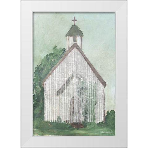 Church 3   White Modern Wood Framed Art Print by Stellar Design Studio