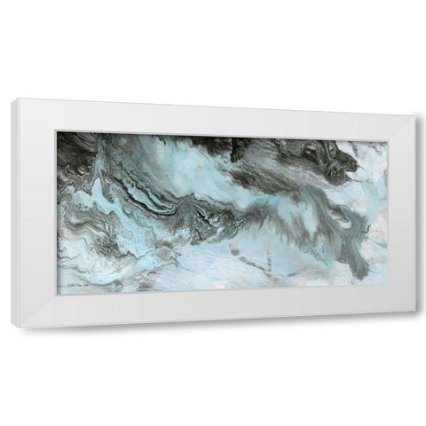 Marbled 1 White Modern Wood Framed Art Print by Stellar Design Studio