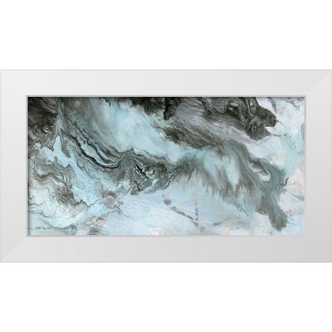 Marbled 1 White Modern Wood Framed Art Print by Stellar Design Studio