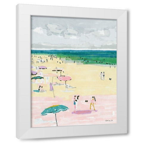 Beach Days 2 White Modern Wood Framed Art Print by Stellar Design Studio