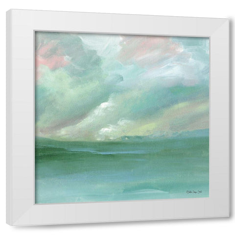 Calm Horizon 4 White Modern Wood Framed Art Print by Stellar Design Studio