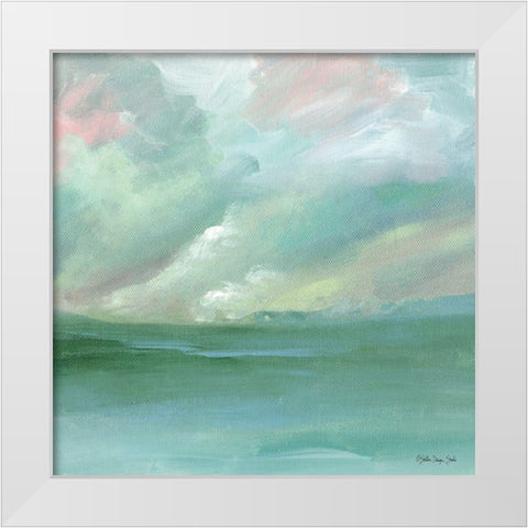 Calm Horizon 4 White Modern Wood Framed Art Print by Stellar Design Studio