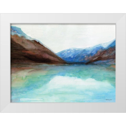 Mountain Lake 6 White Modern Wood Framed Art Print by Stellar Design Studio