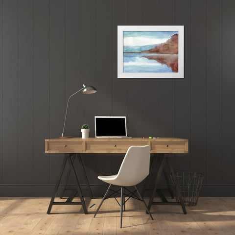 Mountain Lake 7 White Modern Wood Framed Art Print by Stellar Design Studio