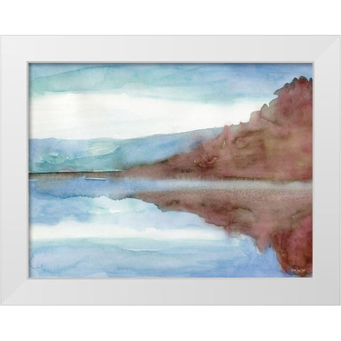 Mountain Lake 7 White Modern Wood Framed Art Print by Stellar Design Studio