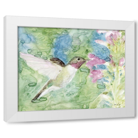Hummingbird 1 White Modern Wood Framed Art Print by Stellar Design Studio