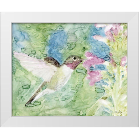 Hummingbird 1 White Modern Wood Framed Art Print by Stellar Design Studio