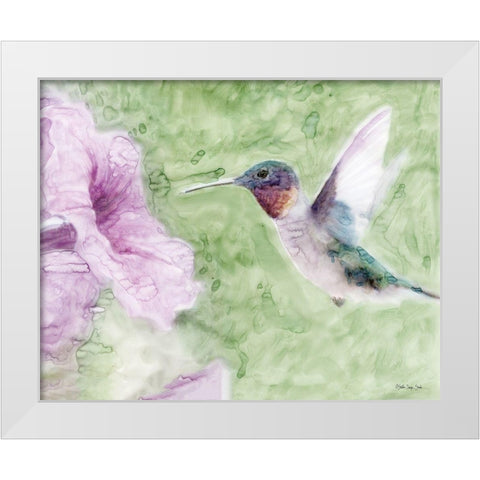 Hummingbird 2 White Modern Wood Framed Art Print by Stellar Design Studio