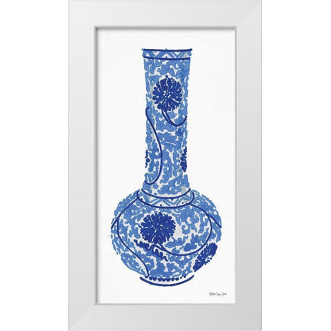 Blue and White Vase 1 White Modern Wood Framed Art Print by Stellar Design Studio