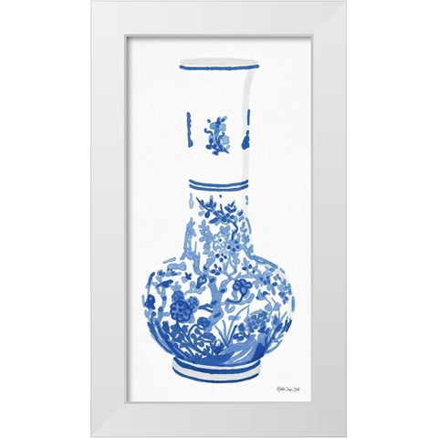 Blue and White Vase 2 White Modern Wood Framed Art Print by Stellar Design Studio