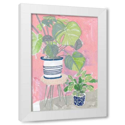 Potted Still Life White Modern Wood Framed Art Print by Stellar Design Studio