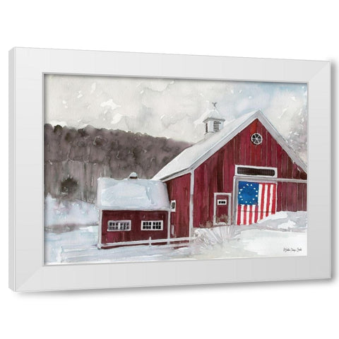 American Barn White Modern Wood Framed Art Print by Stellar Design Studio