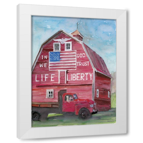 Life and Liberty Barn White Modern Wood Framed Art Print by Stellar Design Studio