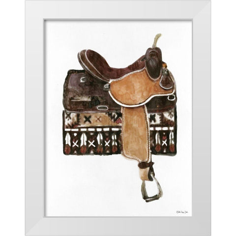 Saddle 1 White Modern Wood Framed Art Print by Stellar Design Studio