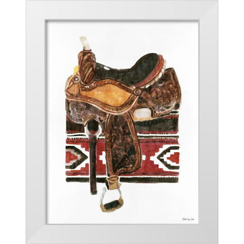 Saddle 2 White Modern Wood Framed Art Print by Stellar Design Studio