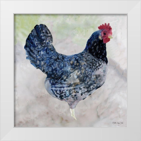 Rooster 1 White Modern Wood Framed Art Print by Stellar Design Studio