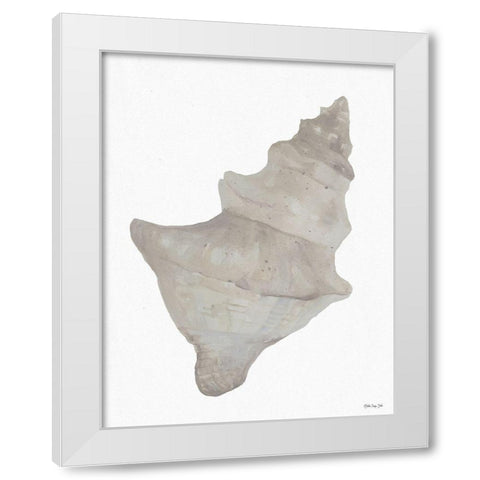 Neutral Shell 1 White Modern Wood Framed Art Print by Stellar Design Studio