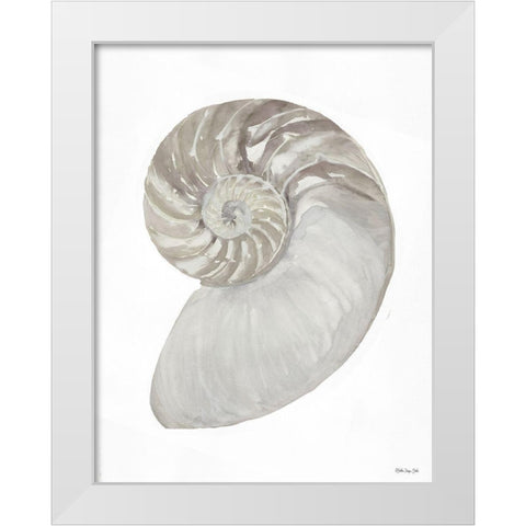 Neutral Shell 2 White Modern Wood Framed Art Print by Stellar Design Studio